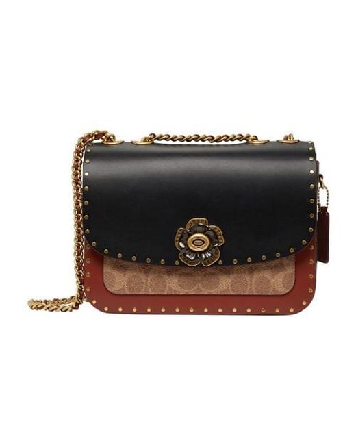 COACH Black Coated Canvas Madison Shoulder Bag