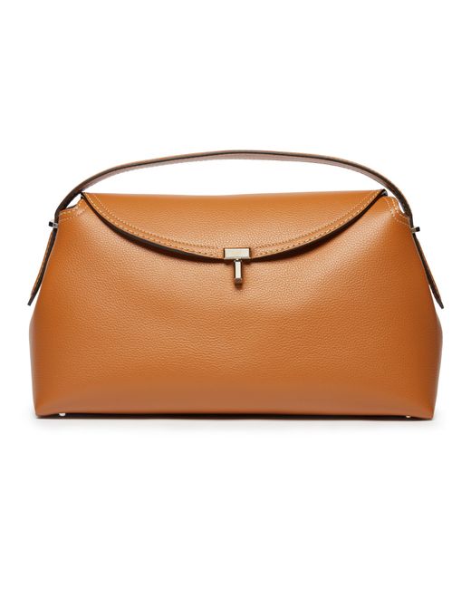 Totême  Brown T-Lock Leather Shoulder Bag