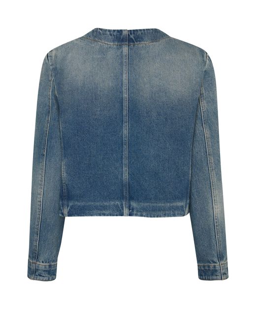 Givenchy Blue Collarless Denim Jacket