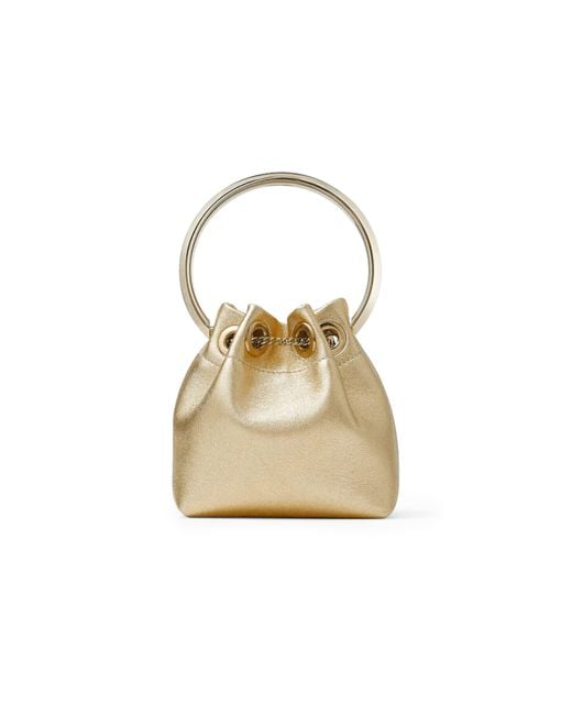 Jimmy Choo Metallic Bon Bon Micro Bucket Bag