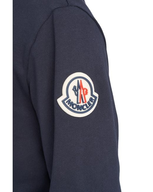 Mens Clothing Activewear gym and workout clothes Sweatshirts Moncler Synthetic Navy Logo Patched Sweatshirt in Blue for Men 