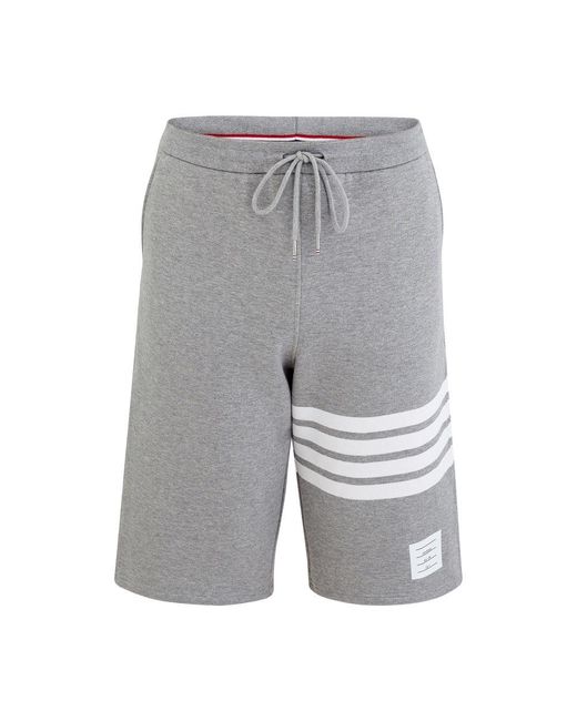 Thom Browne Gray 4-Bar Shorts for men