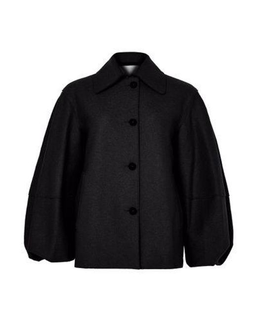 Harris Wharf London Black Puff-Sleeved Jacket
