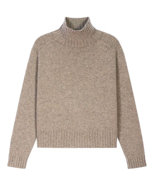 Bompard Gray Pullover Aus Kaschmir Mit Hohem Kragen