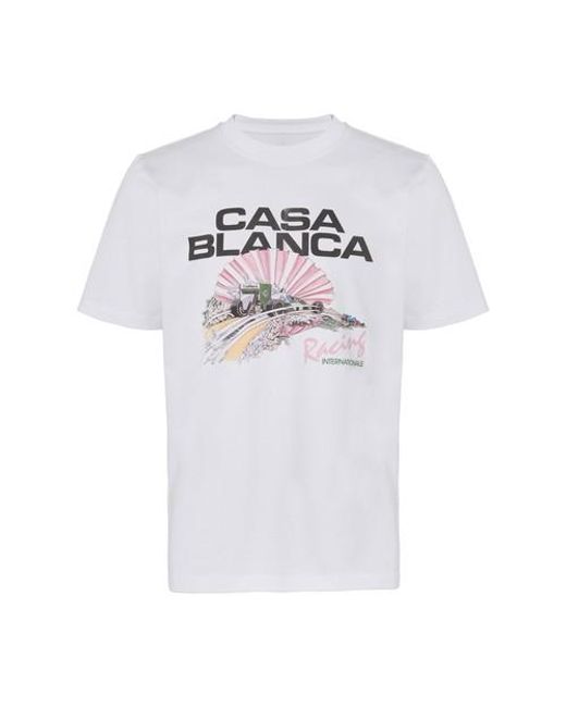CASABLANCA White Racing Shell T-shirt for men