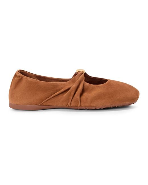 Loewe Brown Pebble Soft Ballet Flats