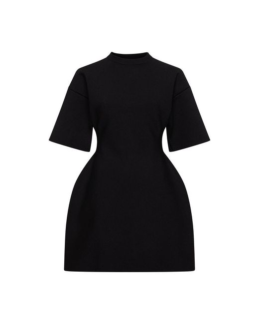 Balenciaga Black Hourglass Short Sleeve Round Neck Dress