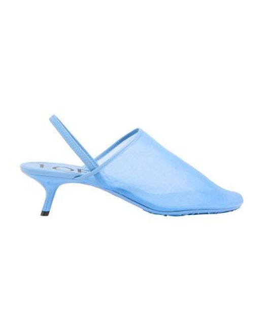 Loewe Blue Petal Mesh Sling-Back Mule 45