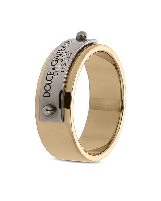 Dolce & Gabbana Metallic Logo-plaque Ring for men