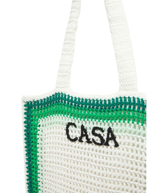 Casablancabrand Green Crocheted Cotton Bag for men