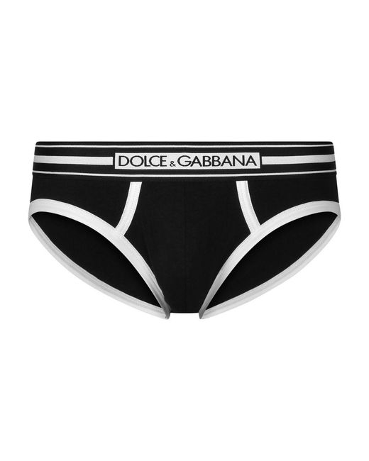 Dolce & Gabbana Black Mid-Rise Briefs for men