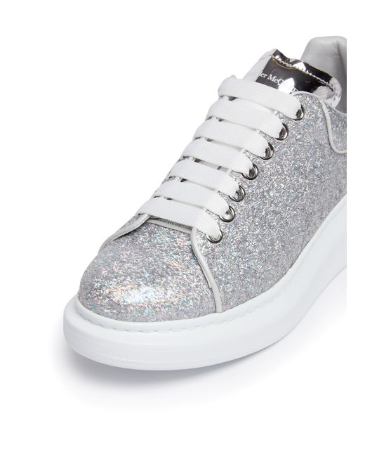 Alexander McQueen White Oversize Sneakers With Glitter Detail