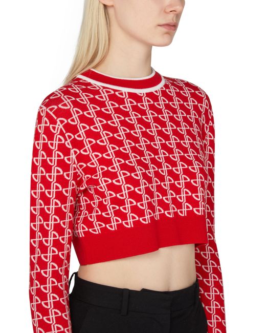 Patou Red Cropped Jumper