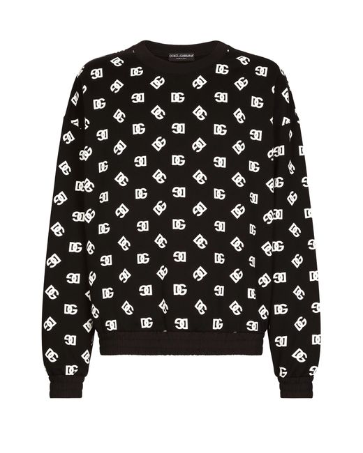 Dolce & Gabbana Rundhals-Sweatshirt Print Dg Monogram in Black für Herren