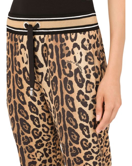Pantalon de jogging en jersey à imprimé léopard Dolce & Gabbana en coloris Natural