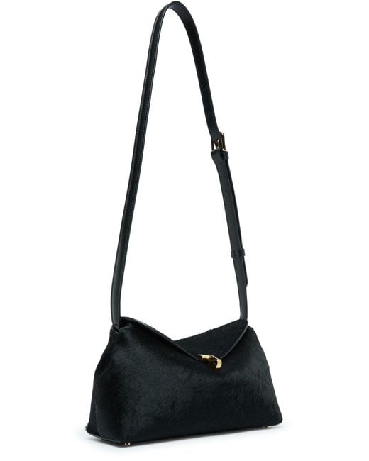 Totême  Black T-Lock Ponyhaar-Clutch