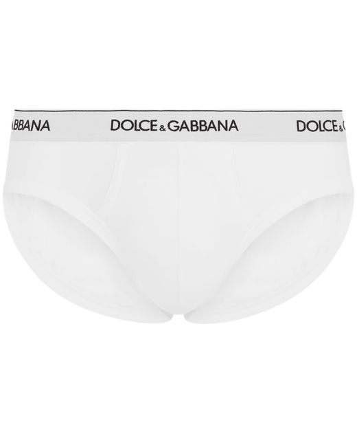 Dolce & Gabbana White Stretch Cotton Briefs Two-Pack for men