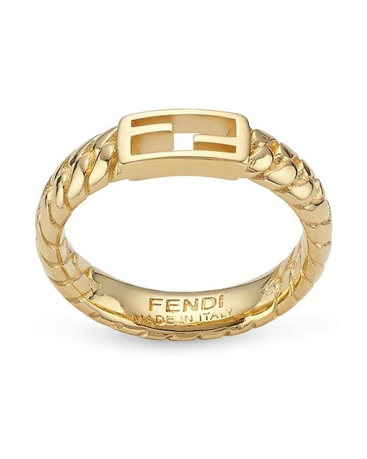Fendi Metallic Baguette Ring