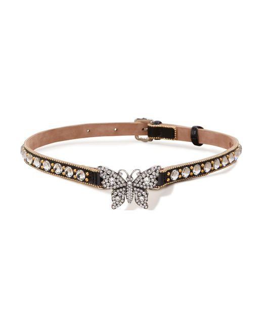 Gucci Crystal Studded Butterfly Choker in Metallic | Lyst