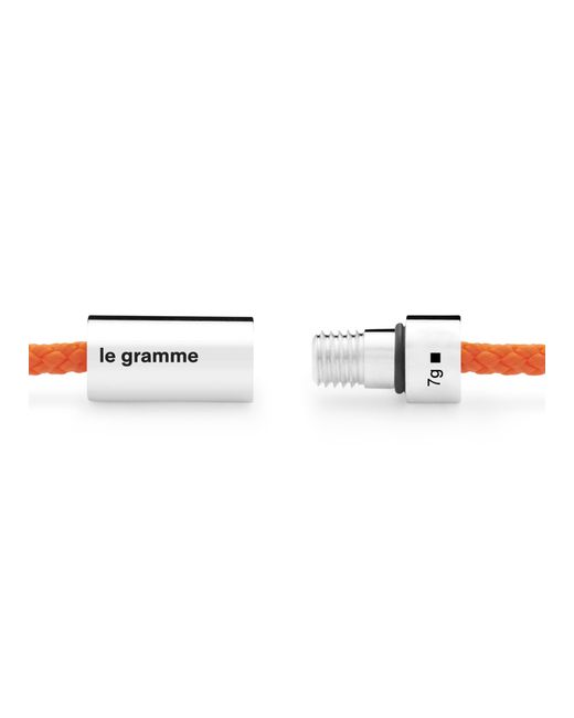 Le Gramme Orange Polished Sterling And Polyester Nato Cable Bracelet 7G for men