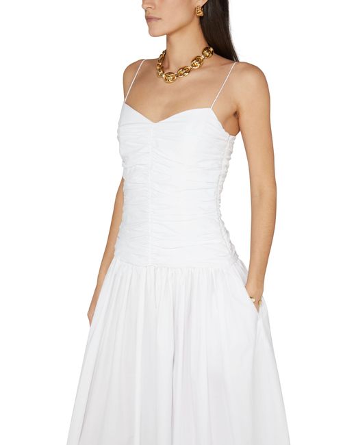 Matteau White Kleid mit geraffter Taille