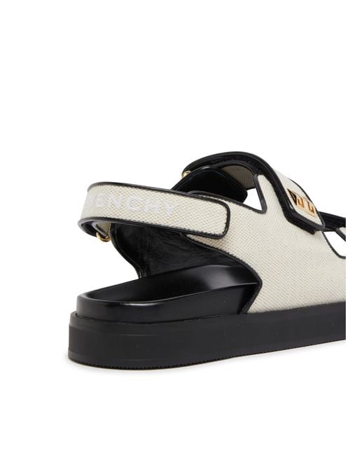 Givenchy White Canvas Sandals With Logo,