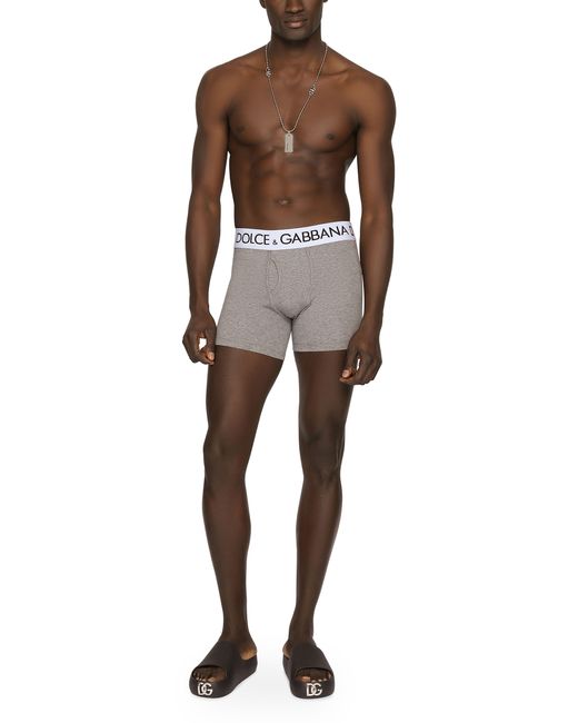 Boxer en jersey de coton bi-stretch Dolce & Gabbana pour homme en coloris Gray