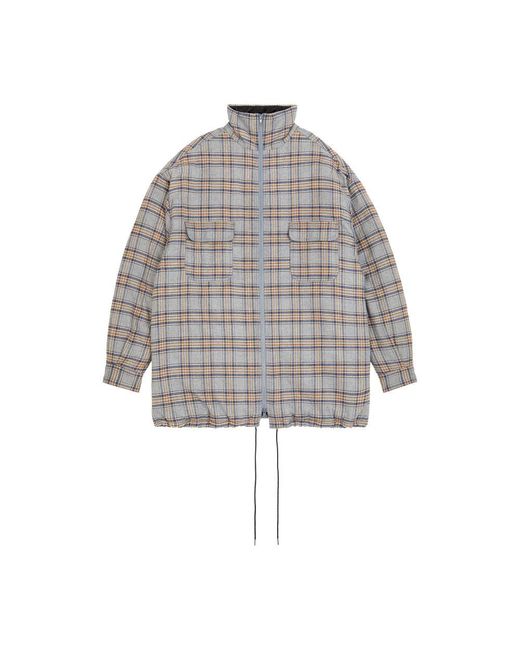 MM6 by Maison Martin Margiela Gray Quilted Checked Flannel Jacket