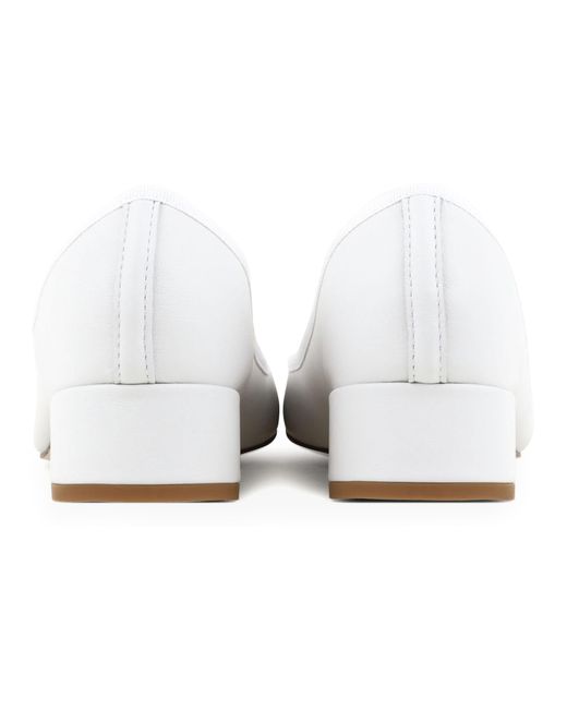 Repetto White Camille Flat Ballets With Leather Sole