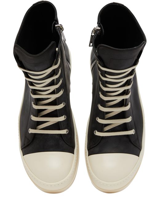 Rick Owens Black Leather Sneakers for men