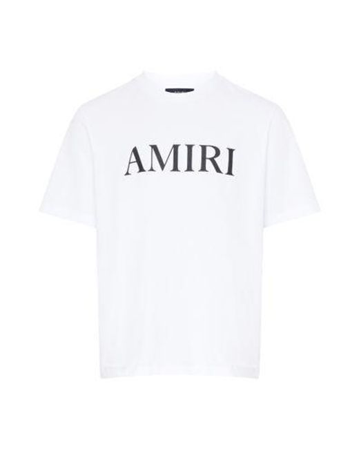Amiri White Short Sleeved T-Shirt With Logo for men