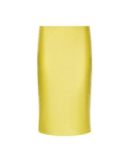 Dolce & Gabbana Yellow Sequined Pencil Skirt