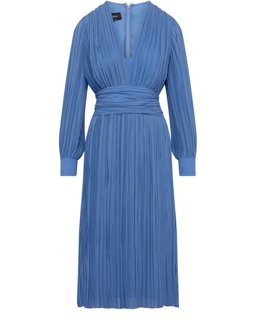 Rochas Blue Maxi Pleated Dress