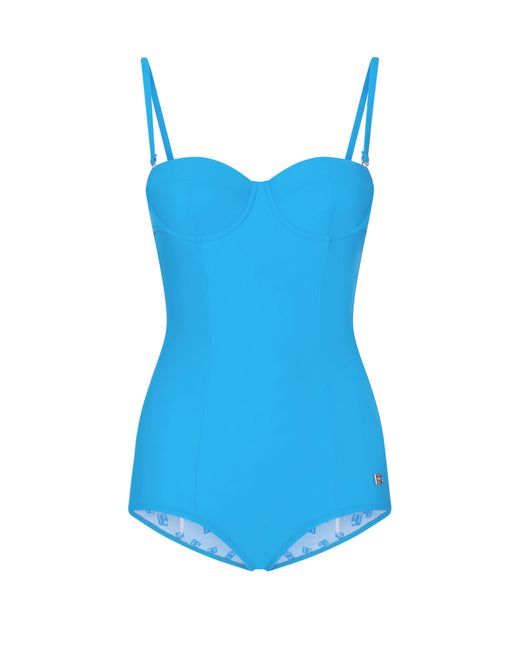 Dolce & Gabbana Blue Balconette One-piece Swimsuit