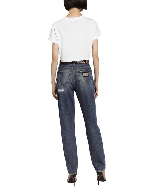 Dolce & Gabbana Blue Denim Jeans With Rips