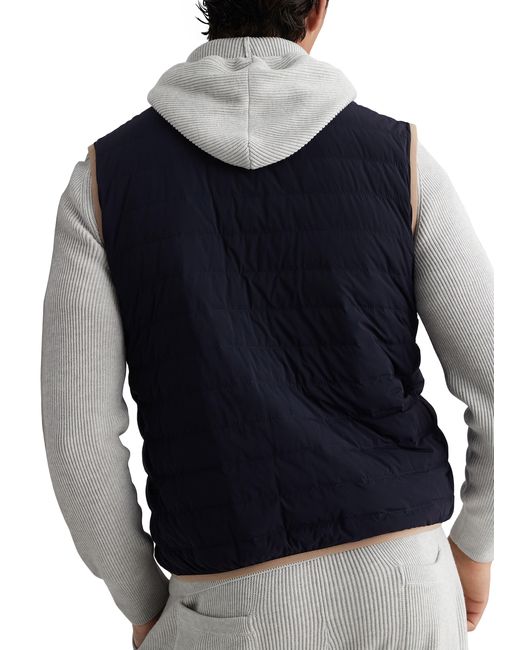 Brunello Cucinelli Blue Light Sleeveless Puffer Jacket for men