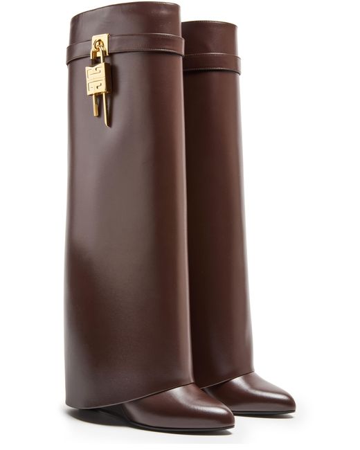 Givenchy Brown Stiefel Shark Lock