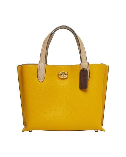 COACH Willow Tote Bag 24 in Yellow | Lyst Australia