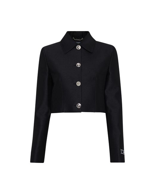 Versace Black Structured Jacket With Collar
