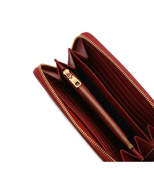 Portefeuille au pourtour zippé Devotion Dolce & Gabbana en coloris Red
