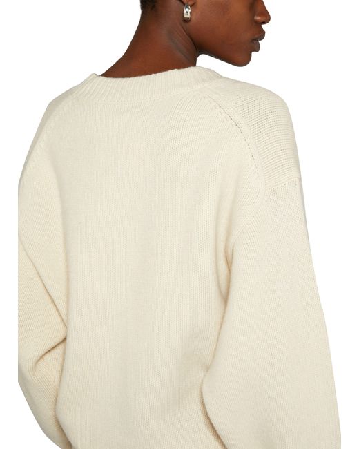 Totême  White Wool And Cashmere V-neck Sweater