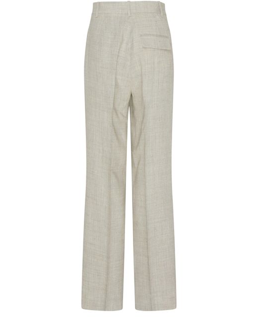 Rohe White Wide Leg Double Pleated Trousers
