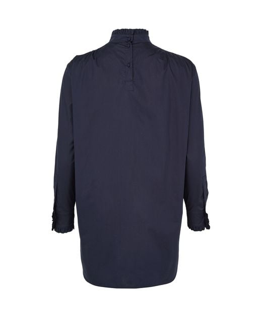 Max Mara Blue Langärmelige Bluse Gettata