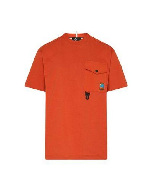 3 MONCLER GRENOBLE Orange Short-Sleeved T-Shirt for men
