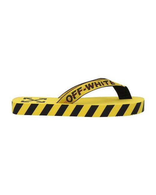 off white yellow flip flops