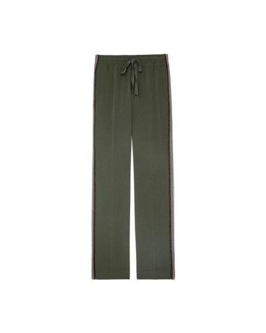 Zadig & Voltaire Green Pomy Crepe Trousers