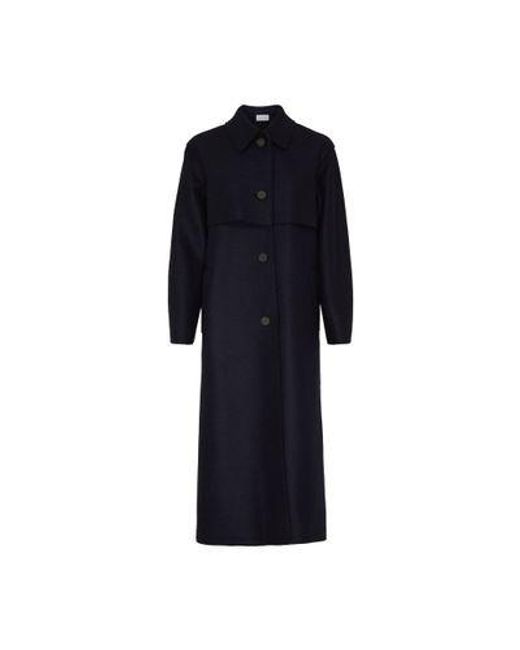 Harris Wharf London Blue Mantel Aus Gepresster Wolle Und Fleece-Material