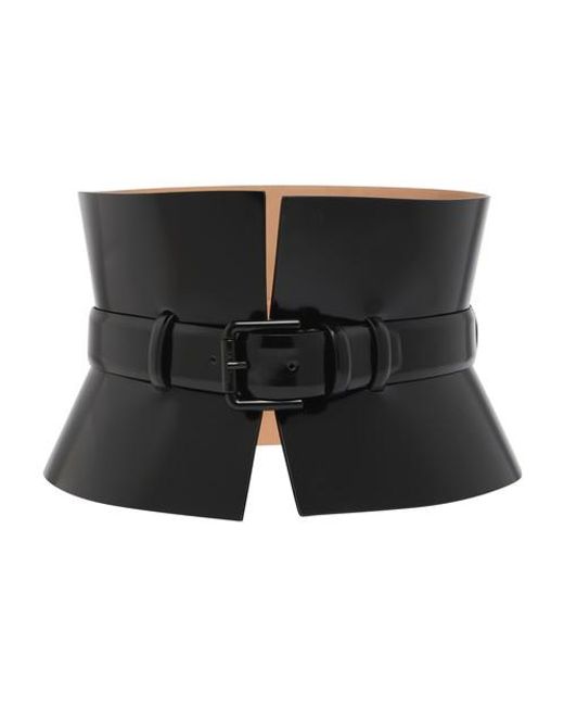 Max Mara Black Leather Bustier Belt