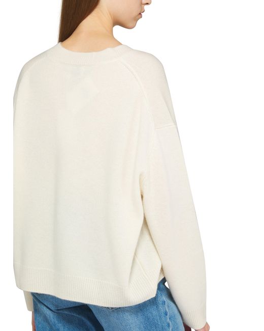 Anine Bing White Lee V-neck Sweater