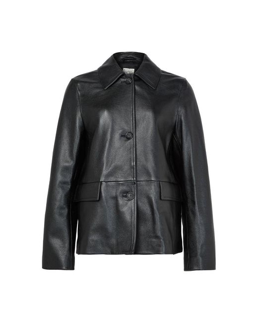 Totême Black Leather Jacket
